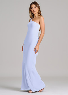 Azazie Monroe Suknie dla druhen Osłona Jedno ramię Szyfon Do ziemi Sukienka image4