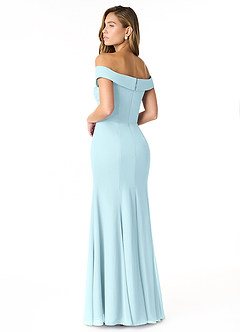 Azazie Lecia Final Sale Black Empire Off-The-Shoulder Pleated Chiffon Convertible Dress image5