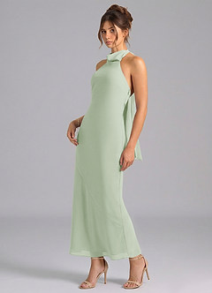 Azazie Velli Abiti da Damigella Abito Sirena in Chiffon Collo Alto Verde Salvia image1