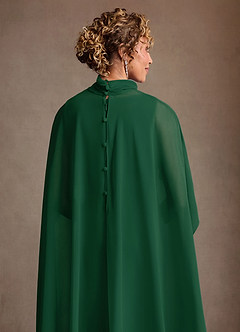 Azazie Irna Klänningar till brudens mor Klä Kolumn i Chiffong Mörkgrön image8