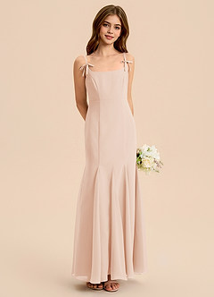 Azazie Evey Junior English Rose Mermaid Pleated Chiffon Dress image1