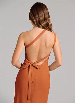 Azazie Monroe Suknie dla druhen Osłona Jedno ramię Szyfon Do ziemi Sukienka image6