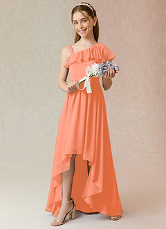 Azazie Mango Junior Sunset A-Line Ruched Chiffon Dress image2