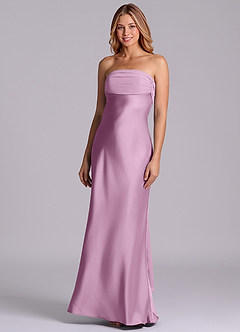 Azazie Ailanie Brudtärnklänningar Klä av Tubklänning i Stretch Satin Axelbandslös Blåregn image1