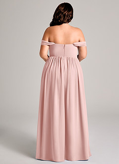 Azazie Calianna Bridesmaid Dresses Powder Pink A-Line Off the Shoulder Chiffon Convertible Dress image15