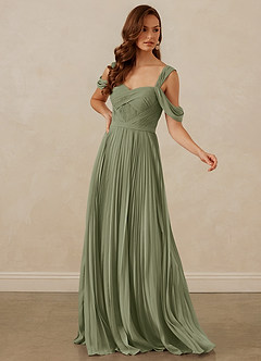Christian Siriano Bridal for Azazie 1013 Bridesmaid Dresses Pistachio A-Line Off the Shoulder Chiffon Dress image7