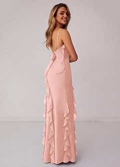 Barbie ♥ Azazie Jurken voor bruidsmeisjes Jurk van Chiffon met Kolom Boog Rozet image2