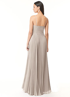 Azazie Vini Bridesmaid Dresses Frost A-Line V-Neck Pleated Chiffon Dress image2