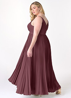Azazie Raychelle Bridesmaid Dresses Sangria A-Line V-Neck Chiffon Dress image11