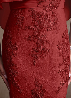 Azazie Amrita Suknie dla Matki Panny Młodej Syrena Koronka Szyfon Długość podłogi Sukienka image7