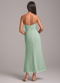 Azazie Saige Vestidos de damas de honor Vestido de Agave de Gasa de Corte Recto Convertible con Vestidos sin tirantes image8