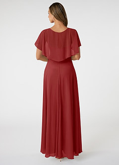 Azazie Jamie Final Sale Rust A-Line Chiffon Dress image2