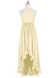 Azazie Hermione Junior Jurk van Chiffon met A-Lijn Citroensorbet image6