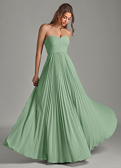 Azazie Chiana Final Sale Matcha A-Line Strapless Chiffon Dress image1
