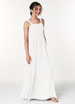 Azazie Simoan Junior Candy Pink A-Line Sweetheart Neckline Chiffon Dress image3