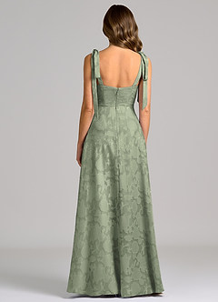 Azazie Debra Bridesmaid Dresses Agave A-Line with Pockets Floral Burnout Dress image6