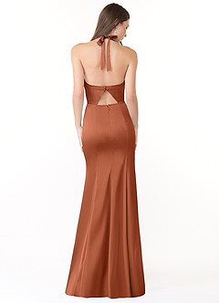 Azazie Emeria Brautjungfernkleider Meerjungfrau-Linie Plissee Stretch-Satin Kleid Zedernrose image2