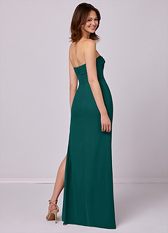 Barbie ♥ Azazie Bridesmaid Dresses Peacock Sheath Strapless Chiffon Convertible Dress image6