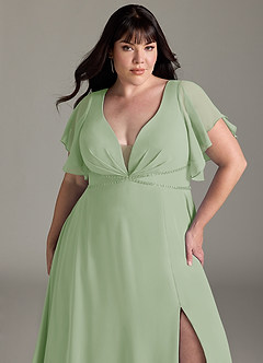 Azazie Kitr Final Sale Black A-Line Ruched Chiffon Dress image12