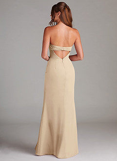 Azazie Leonis Bridesmaid Dresses Champagne Sheath Strapless Chiffon Convertible Dress image5