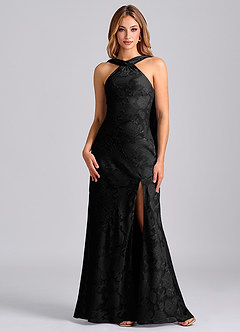 Azazie Kinsley Suknie dla druhen Syrena Pofałdowany Kwiatowe wypalenie Do ziemi Sukienka image6