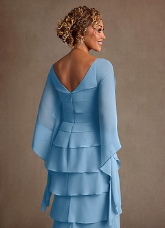 Azazie Arabinda 신부의 어머니 드레스 쉬스 셔링 쉬폰 플로어 길이 드레스 image6