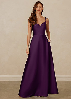 Christian Siriano Bridal for Azazie 1001 Bridesmaid Dresses Grape A-Line Sweetheart Neckline Stretch Satin Dress image1