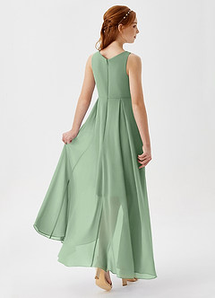 Azazie Lizette Junior Matcha A-Line Pleated Chiffon Dress image2