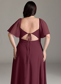 Azazie Chloe Bridesmaid Dresses Cabernet A-Line Sweetheart Neckline Chiffon Dress image13