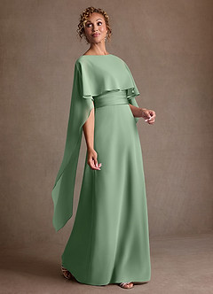 Azazie Marilla Moeder van de bruid jurken A-Lijn Jurk van Chiffon Geplooid Matcha image2