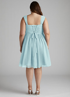 Azazie Angie Bridesmaid Dresses Sea Glass A-Line Corset Chiffon Dress image14
