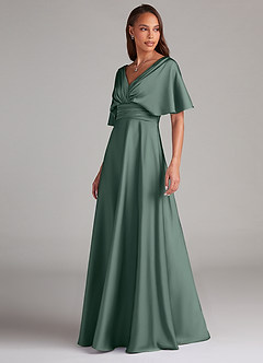 Azazie Pamela Brautjungfernkleider A-Linie Plissee Stretch-Satin Kleid Seemoos image4