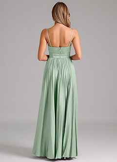 Azazie Tyla Bridesmaid Dresses Agave A-Line Sweetheart Neckline Stretch Satin Dress image2