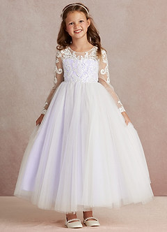 Azazie Elodie Flower Girl Klänningar Klänning Balklänning i Spets image3