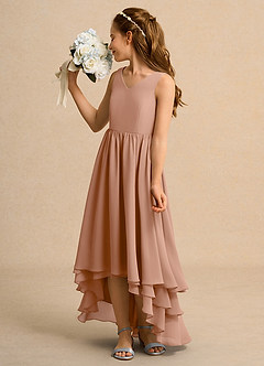 Azazie Kitten Junior Formal Flower Girl Klänningar Klä A-Line i Chiffong image5