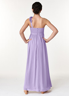 Azazie Flower Junior Lilac A-Line Pleated Chiffon Dress image2