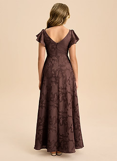 Azazie Omari Junior Abito A-Line in Burnout Floreale Plissettato Ganache image2