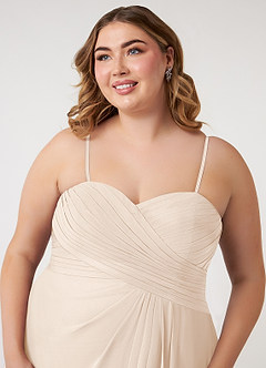 Azazie Arabella Allure Robes de demoiselle d'honneur Robe Trapèze Convertible en Mousseline de soie Encolure en Forme de Cœur Albâtre Blanc image8