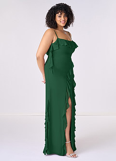 Barbie ♥ Azazie Bridesmaid Dresses Dark Green Sheath Bow Chiffon Dress image9