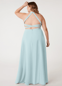 Azazie Clarice Bridesmaid Dresses Mist A-Line Halter Chiffon Dress image9
