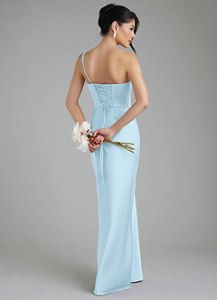 Azazie Sabrina Bridesmaid Dresses Sky Blue Mermaid Corset Stretch Satin Dress image2