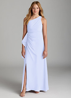 Azazie Maive Junior Lavender A-Line Pleated Chiffon Dress image2