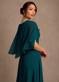 Azazie Winnifred 신부의 어머니 드레스 A라인 구슬 쉬폰 플로어 길이 드레스 image5