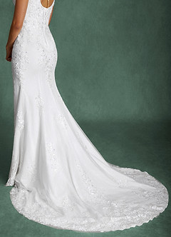 Azazie Harlow Wedding Dresses Diamond White Mermaid Lace Dress image9