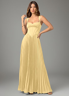 Azazie Avenelle Robes de demoiselle d'honneur Robe Trapèze en Satin extensible Corset Beurre image4