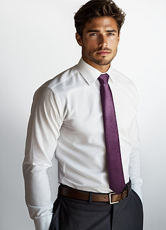 front Metallic Satin Wide Tie