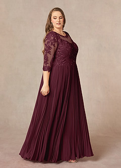 Azazie Corinne Mother of the Bride Dresses Cabernet A-Line Sequins Chiffon Dress image11