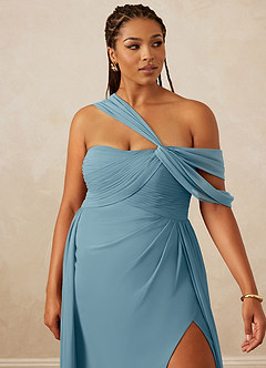 Christian Siriano Bridal for Azazie 1014 Bridesmaid Dresses Moody Blue A-Line Off the Shoulder Chiffon Dress image15