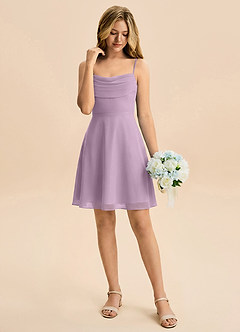 Azazie Bear Junior Wisteria A-Line Pleated Chiffon Dress image3