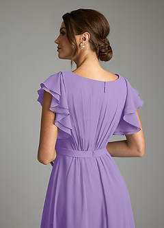 Azazie Daphne Modest Bridesmaid Dresses A-Line Ruffled Chiffon Floor-Length Dress image6